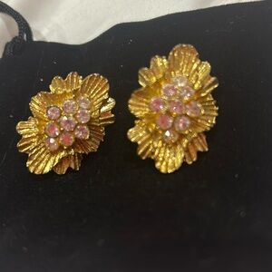 Vintage Austrian Crystal Fluted Waves Earrings-Boutique